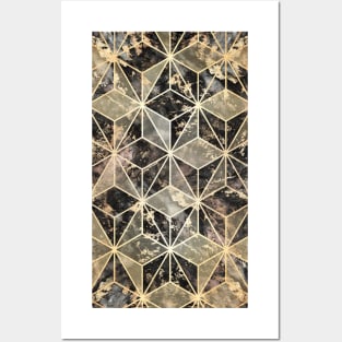 Marble & Gold Geometric Pattern Posters and Art